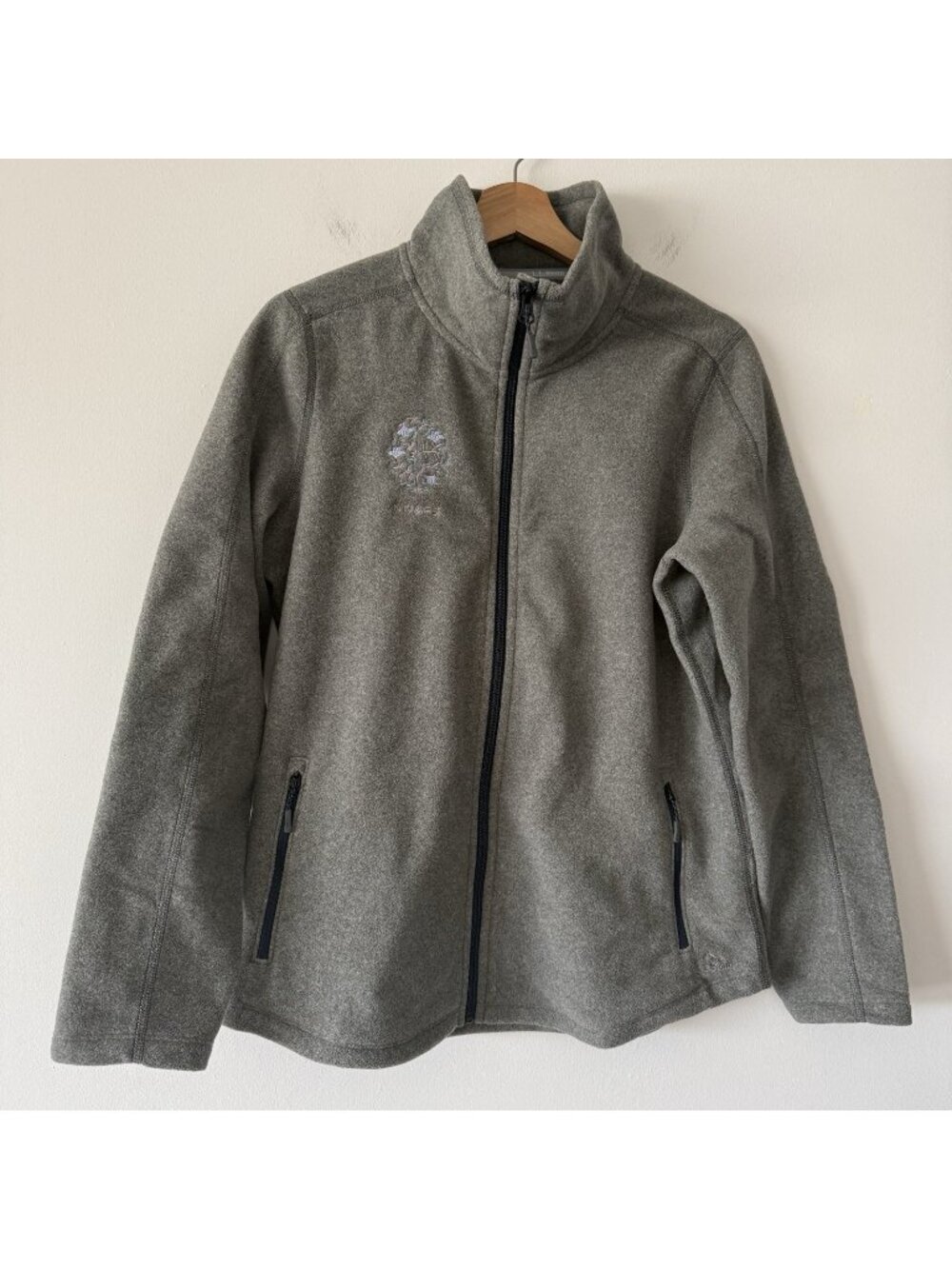 L.L.Bean Trail Fleece‎ Jacket Womens Sz M Gray Gorpcore Outdoors Embroidered NWT